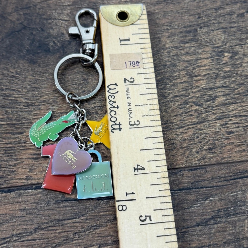 Lacoste Nordstrom TBD Enamel Charm Keychain Multicolor 5pc - Picture 5 of 10